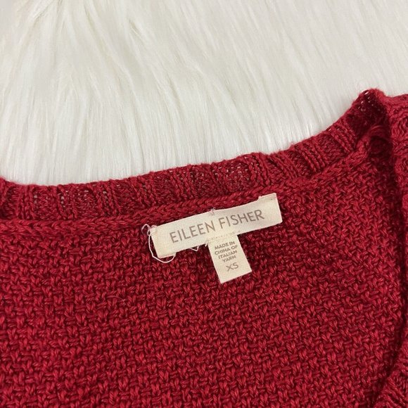 Eileen Fisher Women's Size‎ XS Red 100% Hemp Button Long Cardigan Sweater - Picture 6 of 8